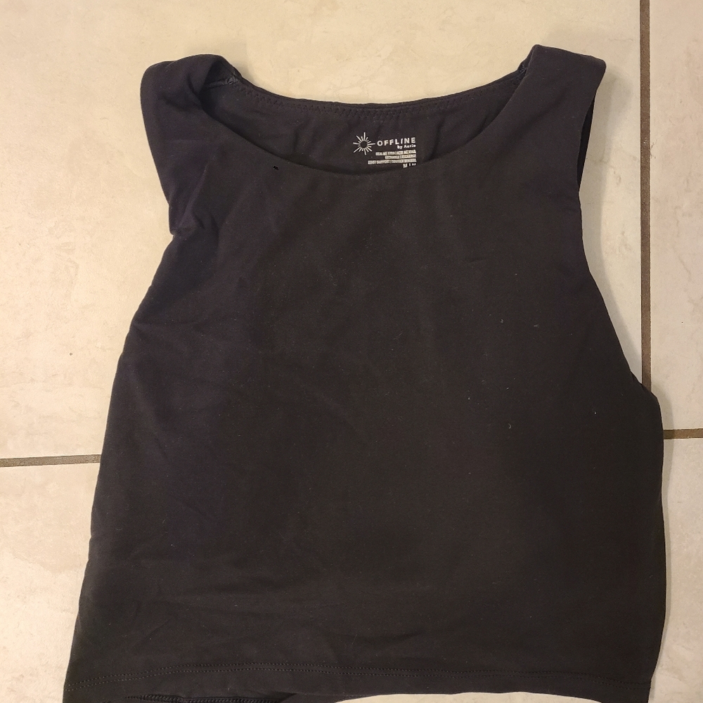 Black Women's Workout Crop Top
